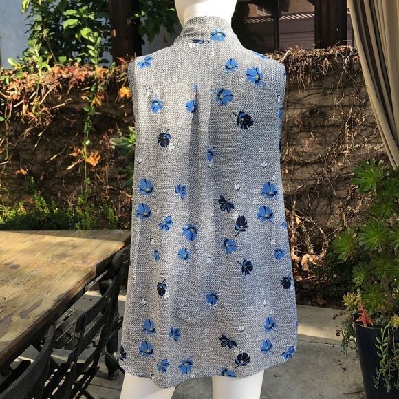 Halogen Tie Neck Sleeveless Blouse Sz M - Picture 7 of 8